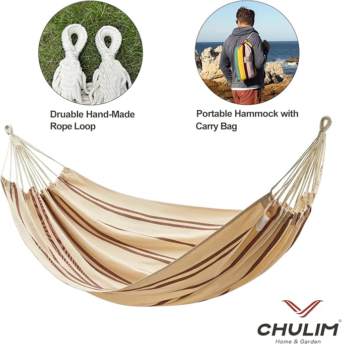 Brazilian Double Hammock with Tree Straps, Extra Large 94x63IN, 2 Persons - Image 6