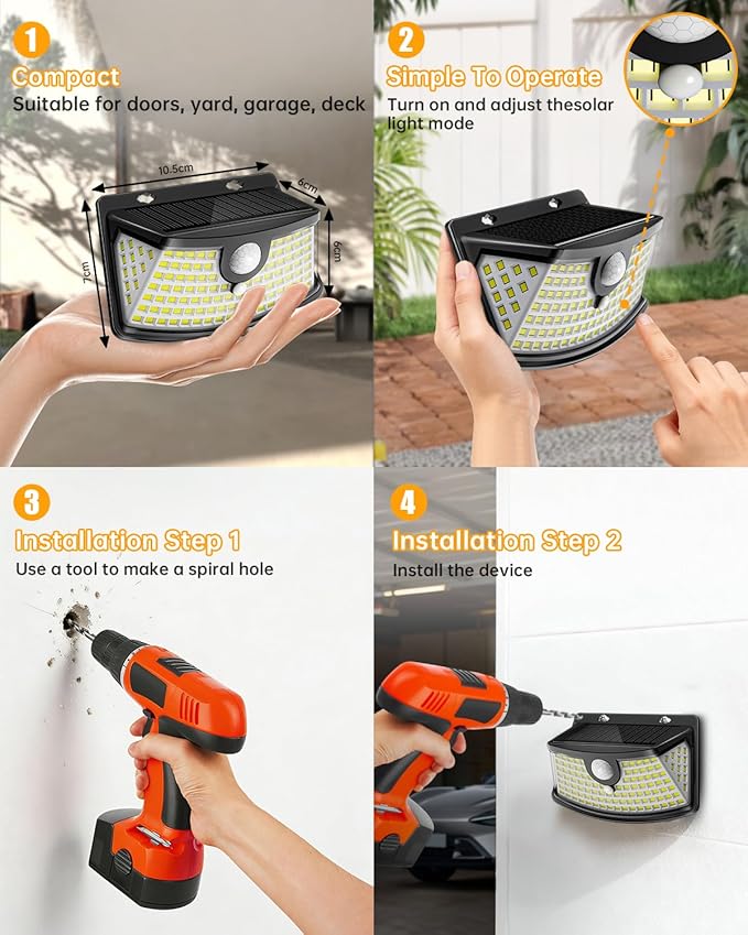 Aootek New Solar Motion Sensor Lights 120 LEDs - Image 6