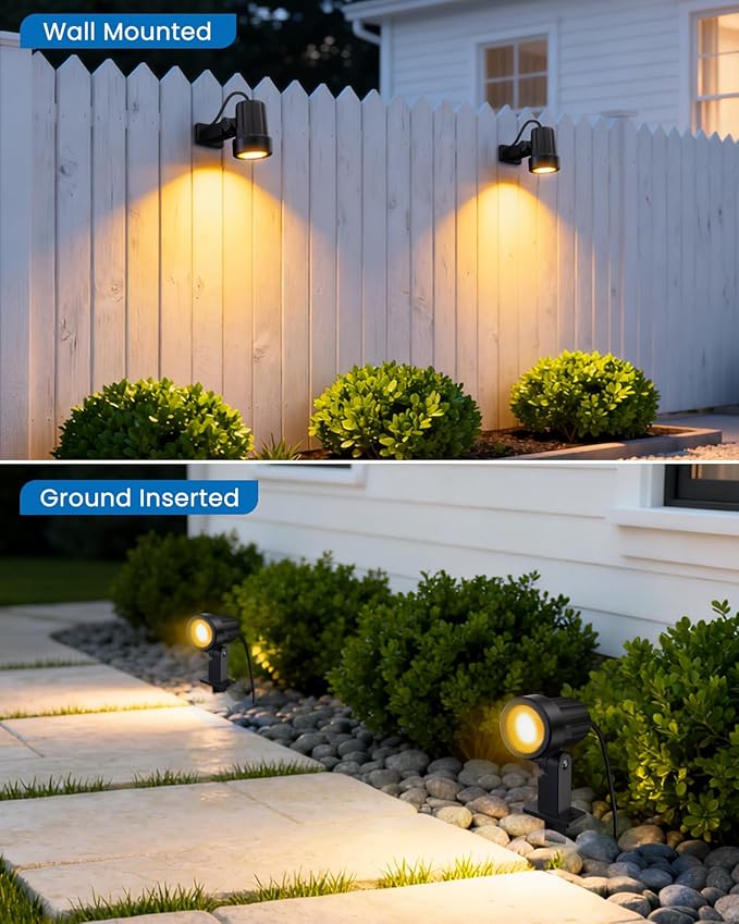 ZZXX All-in-One LED Landscape Lighting Kit, 2700K Waterproof Outside Spotlights - Image 7