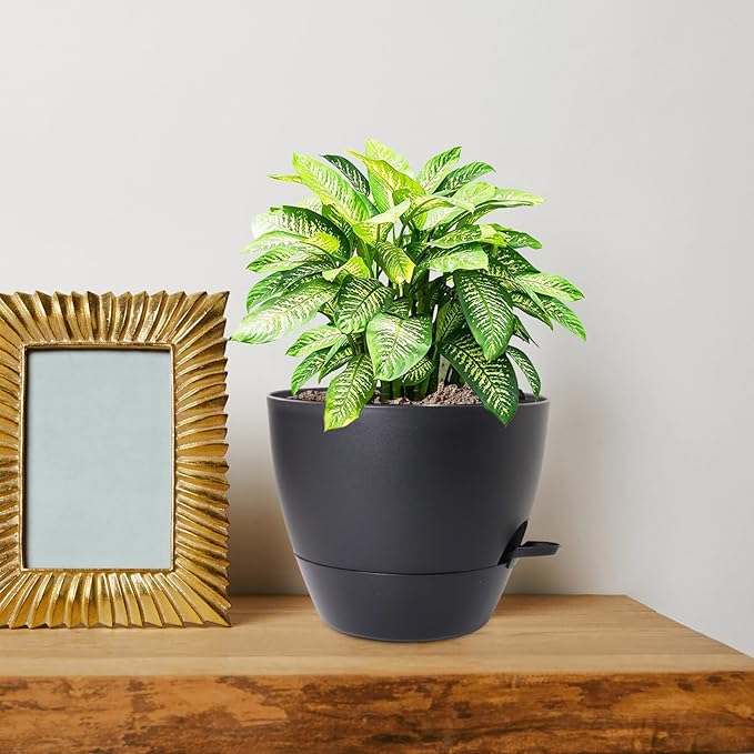 10 inch Self Watering Pots, 2 Pack Plastic Planters - Image 7