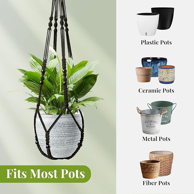 Macrame Plant Hanger Indoor Set of 4 - Image 6