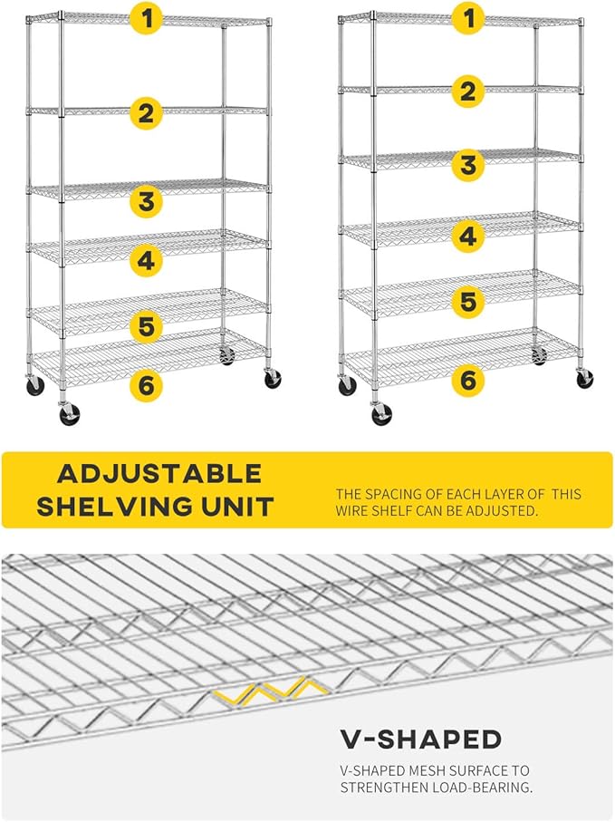 BestOffice | 6-Tier Wire Storage Shelves - Image 6