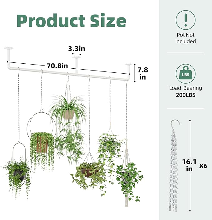 Plant Hanger Indoor with 6 Hanging Chains Hanging Planters - Image 5