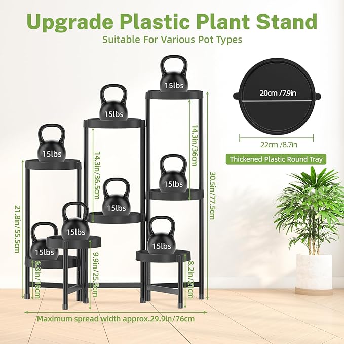iDavosic.ly 8 Tier Folding Plant Stand Indoor Outdoor - Image 5