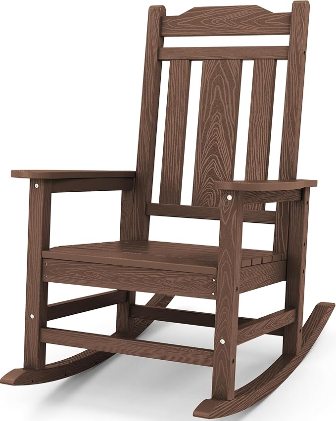 SERWALL Oversized Rocking Chair Outdoor, HDPE Outdoor Rocking Chair by SERWALL