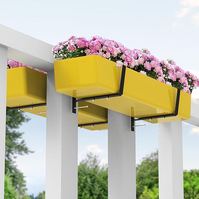 Adnee Set of 4 Double Sided Planter Box Brackets-Adjustable Window Boxes Flower - Image 7
