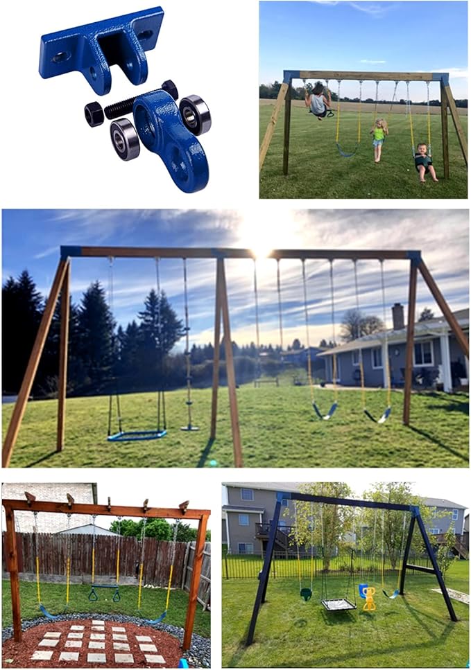 Heavy Duty Blue Swing Hangers Screws Bolts Included Over 5000 lb Capacity - Image 5