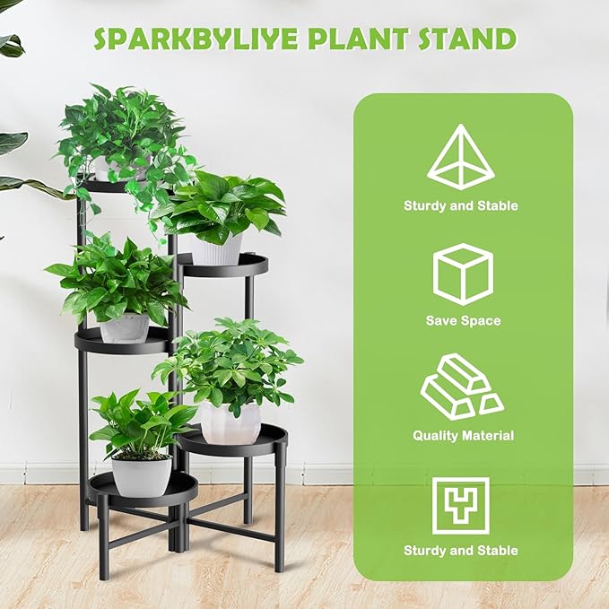 5 Tier Heavy Duty Metal Plant Stand - Image 2