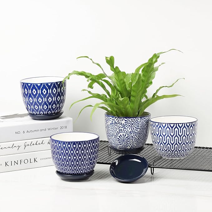 Selamica Ceramic Plant Pots, 4.6 Inch Flower Pots - Image 7