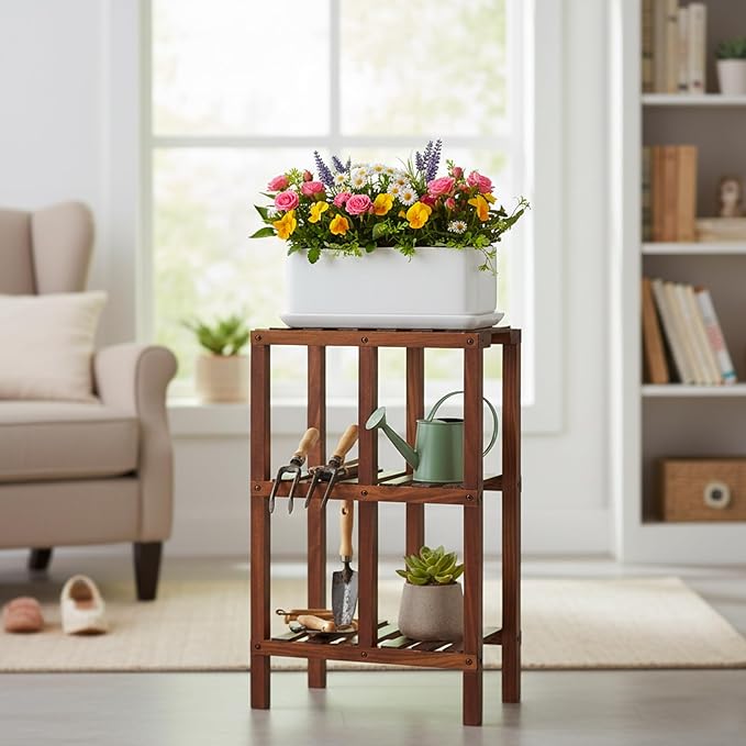 MyGift 10 Inch Modern Unglazed White Ceramic Indoor Plant Pot - Image 4