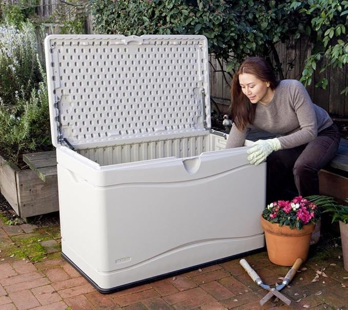 LIFETIME 60059 Black Bottom & Desert Sides and Lid Outdoor Storage Box-80 Gal - Image 2
