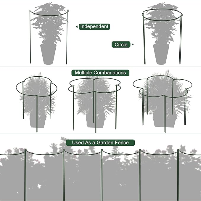 FEED GARDEN 8 Pack Plant Support Stakes, Peony Cages and Supports, Metal Garden - Image 6