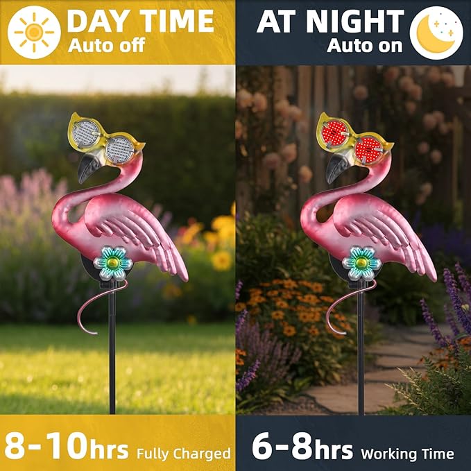 Solar Flamingo Yard Stakes 39.7" - Image 4