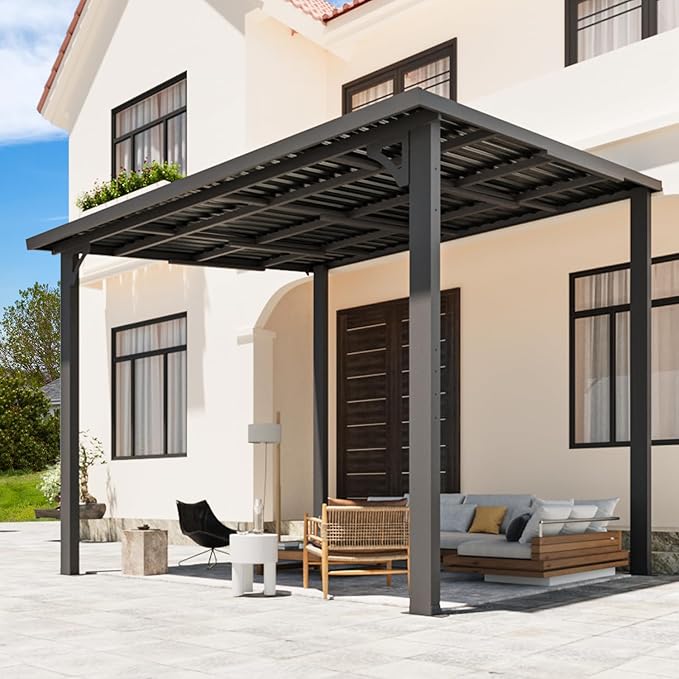 AECOJOY 10'x8' Pergola Hardtop Outdoor Gazebo by AECOJOY