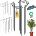 16 Pack 24 inch Plant Support Stakes, Half Round Peony Cage and Support by Linyona