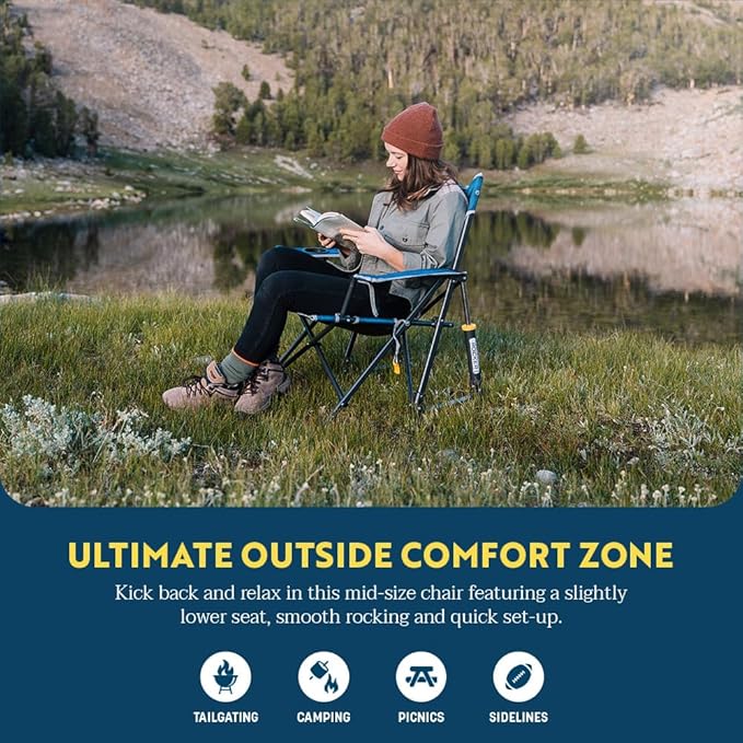 GCI Outdoor Kickback Rocker Camping Chair | Portable Folding Rocking Chair - Image 4
