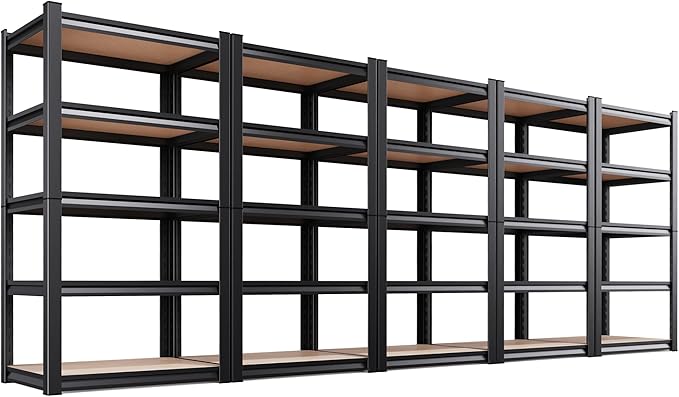AOAORRG Set of 5 Garage Shelving Heavy Duty Storage Shelves, Metal Adjustable by Unknown