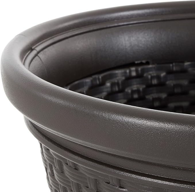 Suncast 6 Pack Decorative Wicker Garden Hose Holder Pot - Image 6