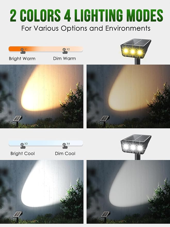 Solar spot Lights Outdoor IP65 Waterproof Solar spotlights 3 Lighting Modes - Image 7