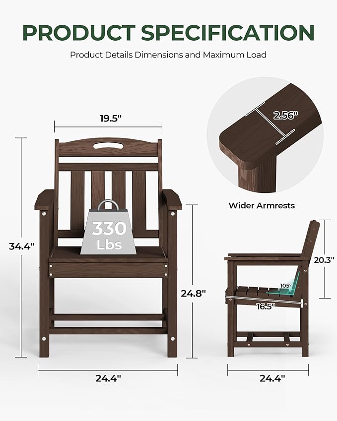 Set of 2 Weatherproof Patio Chairs - Image 3