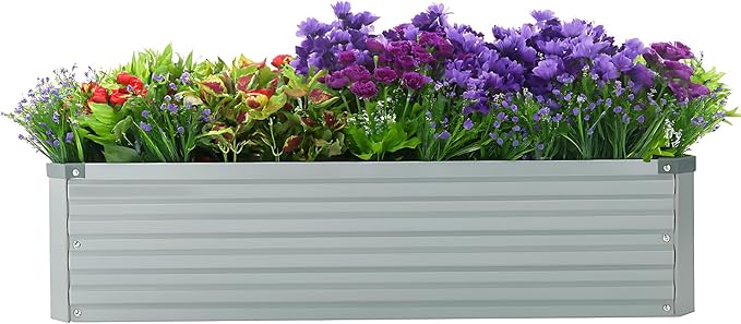 2 Pack 4x2x1FT Galvanized Raised Garden Bed Kit, Outdoor Metal Planter Box - Image 6