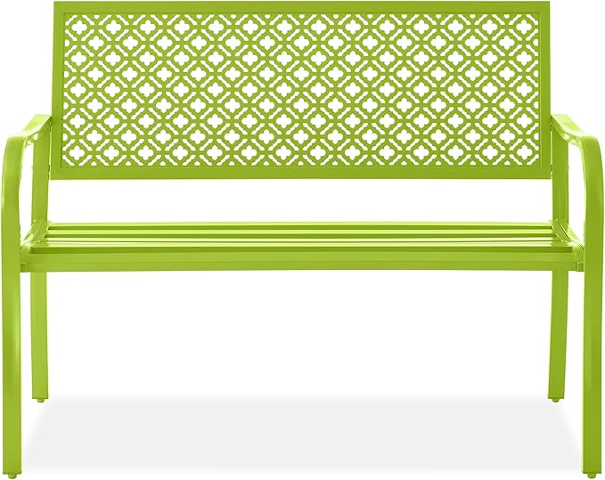 Best Choice Products Outdoor Bench 2-Person Metal Steel Benches Furniture by BestChoiceProducts