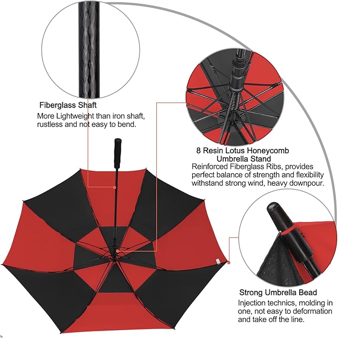 G4Free 47/54/62/68/72 Inch Automatic Open Golf Umbrella Oversize Extra Large - Image 4