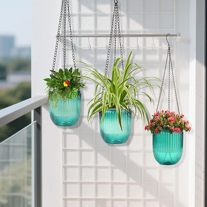 4 Pack Self Watering Hanging Planters - Image 5