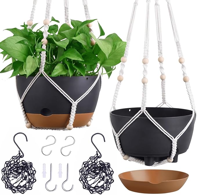 Set of 2-10 Inch Hanging Planters by Montresor