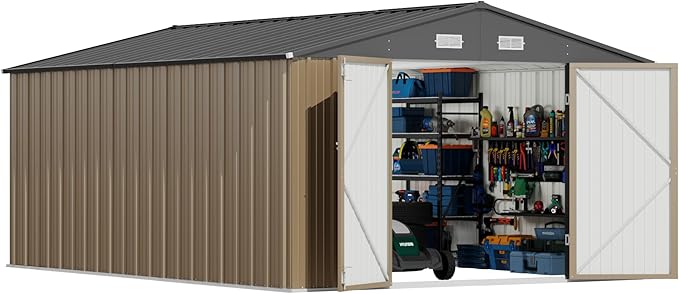 Devoko 10x14 FT Outdoor Storage Shed, Large Metal Storage Sheds - Image 2