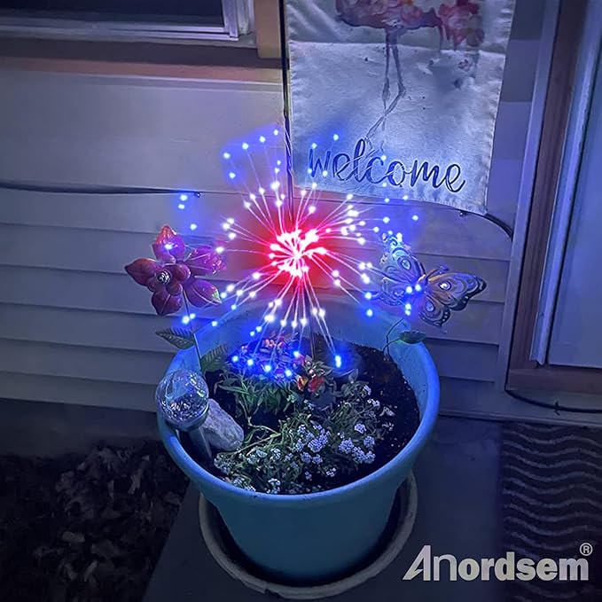Anordsem Solar Garden Lights Outdoor: Bendable Copper Wire - Image 2