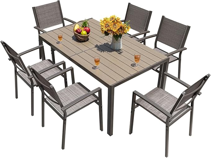 Homall Patio Dining Set 7 Pieces Outdoor Furniture by Homall