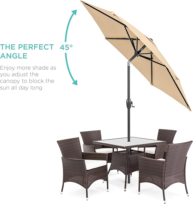 Best Choice Products 7.5ft Heavy-Duty Round Outdoor Market Table Patio Umbrella - Image 2