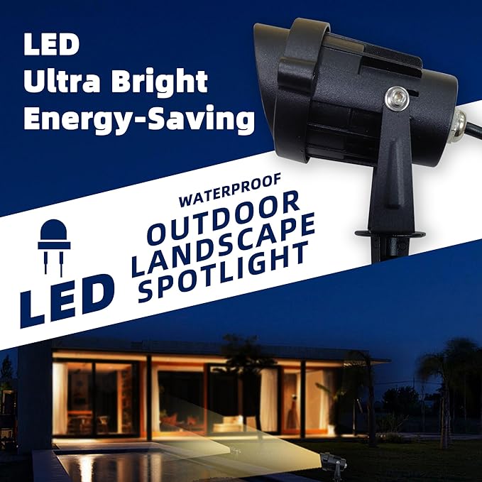 LED Outdoor Landscape Spotlight - 120V 12W Warm White Waterproof Spot Lights - Image 2