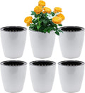 SAND MINE Self Watering Planter White Flower Pot by SANDMIND