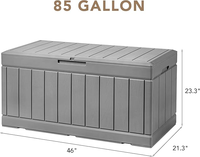 Devoko 85 Gallon Deck Box Lockable Resin Outdoor Storage Box waterproof Outdoor - Image 7