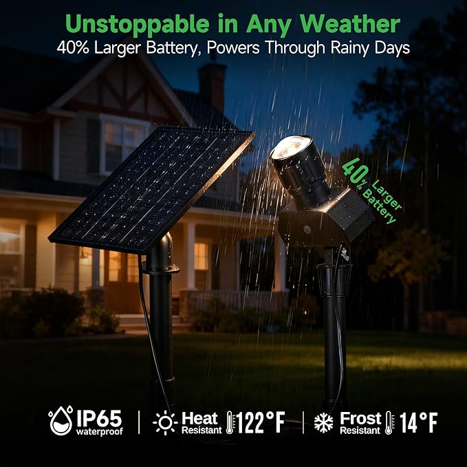 Solar Spot Lights Outdoor, Adjustable Angle Waterproof Landscape Spotlight - Image 5
