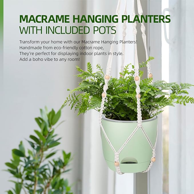 2-Pack 7..1-Inch Self-Watering Hanging Planters - Image 6