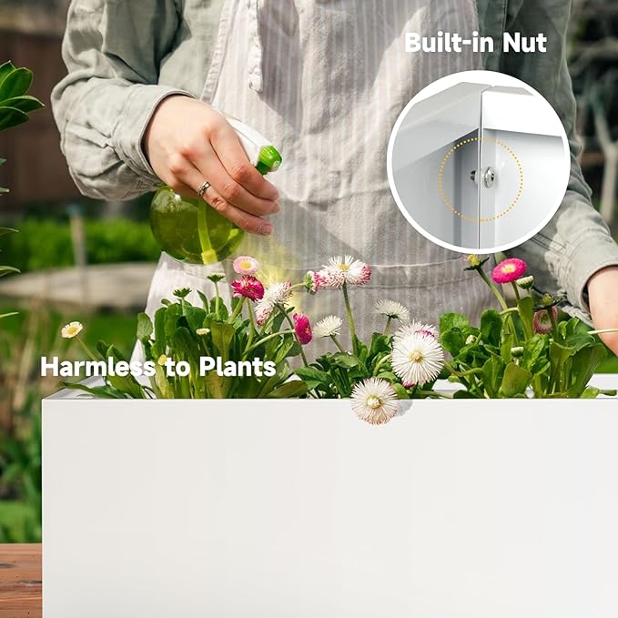 Galvanized Steel Garden Planter 36” x 12” x 16” White Metal Planter Box Modern - Image 7