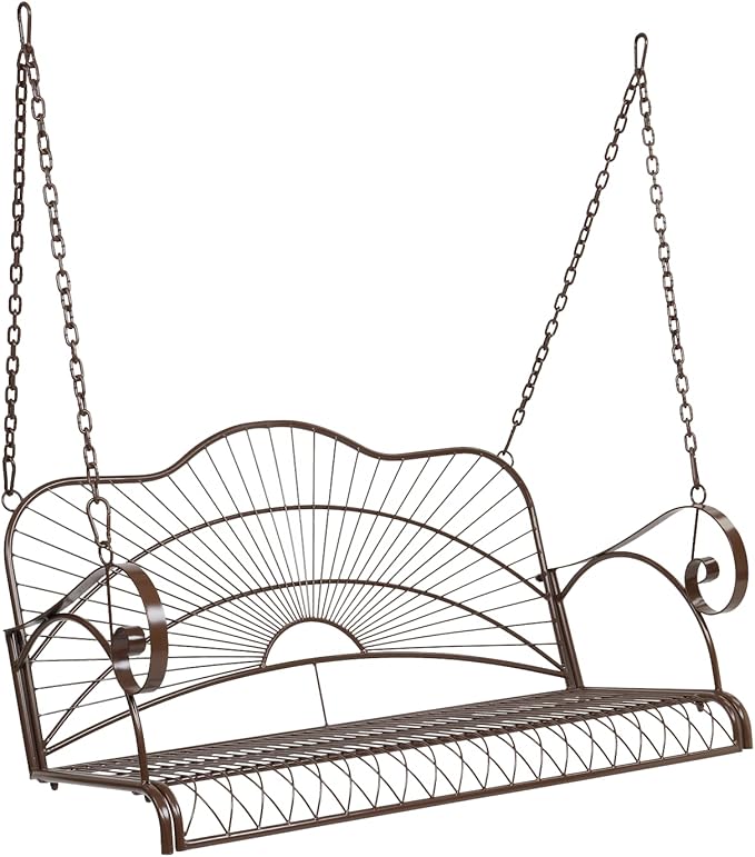 VINGLI Upgraded Metal Patio Porch Swing, 660 LBS Weight Capacity Steel Porch by VINGLI