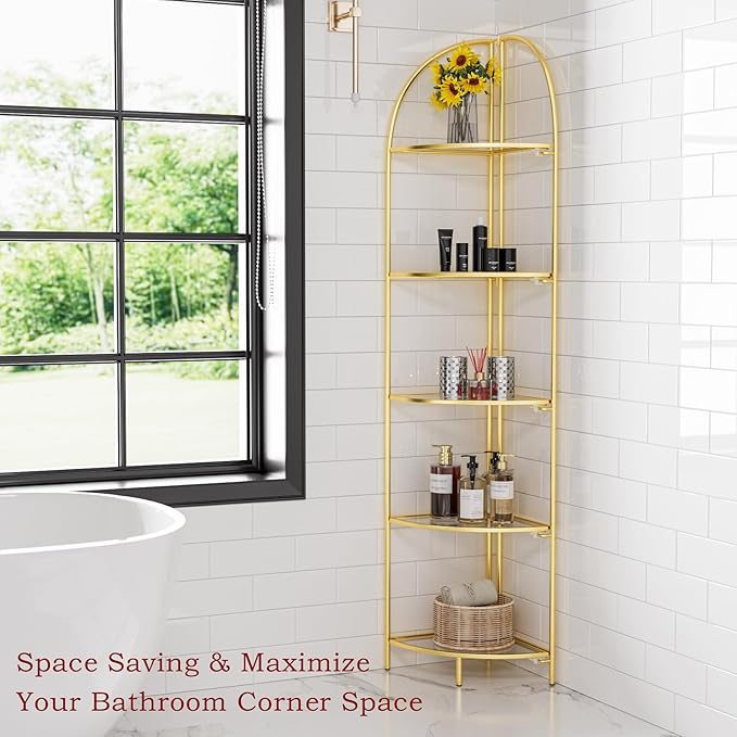 Crofy Foldable 5 Tier Corner Shelf, Metal Corner Plant Stand - Image 6