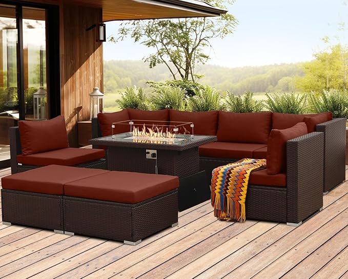 NICESOUL 9 Pcs Large Outdoor Patio Furniture Set - Image 2