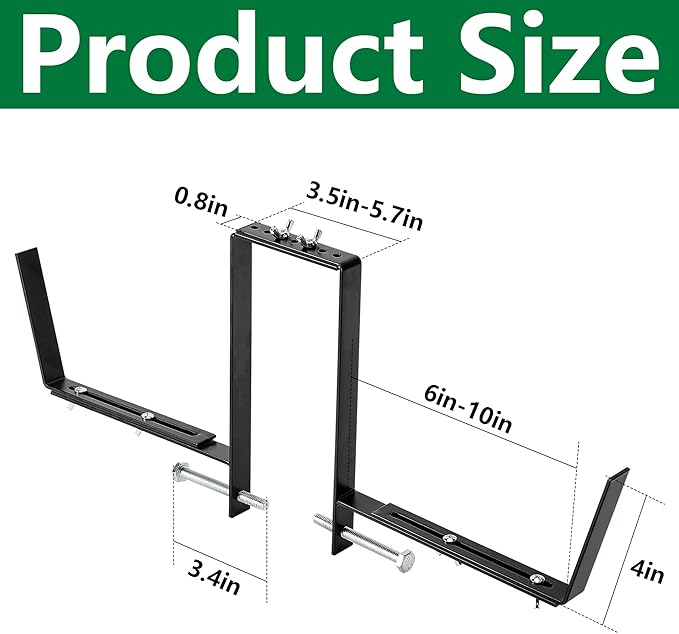 Adnee Set of 4 Double Sided Planter Box Brackets-Adjustable Window Boxes Flower - Image 2