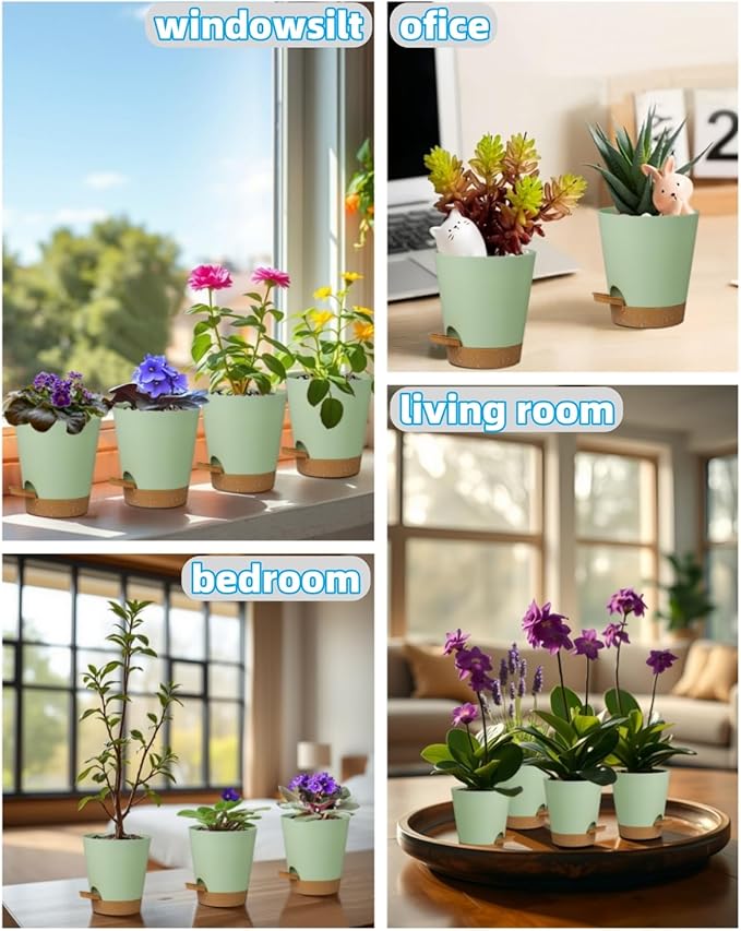12 Pack 4 Inch Self Watering Plant Pots - Image 5