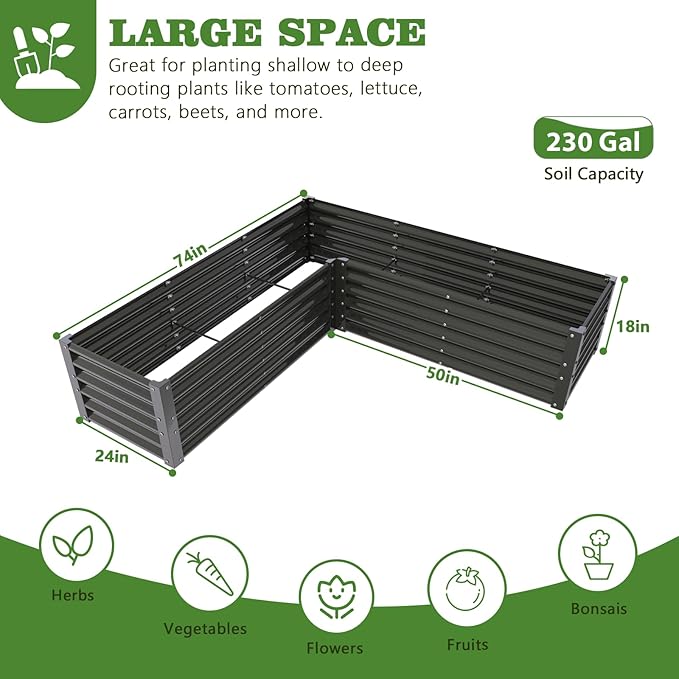 A ANLEOLIFE 8-Pack 4X4X1.5ft & 74x74x18in Deep Root Galvanized Raised Garden - Image 6