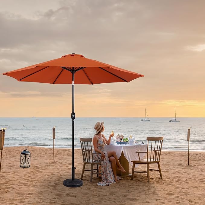 Backyard Expressions 9 ft. Patio Umbrella, Market Table Umbrella w/Tilt and - Image 6