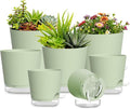 Plant Pots 4/5/5.5/6/6.5/7/8 Inch Self Watering Pots, 7 Pack Plastic Planters by SQKH