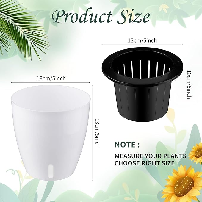 Eccliy 14 Pieces 5 Inch Indoor Plant Pots Self Watering Planters - Image 2