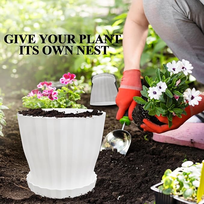 Flower Pots Outdoor Clearance 6 inch Set of 5 Succulent Planters - Image 6