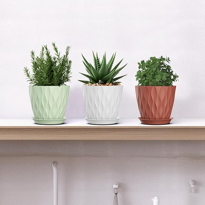 5 Inch Planter Pots, 6 Pack Indoor Planters, Small Flower Pots - Image 6